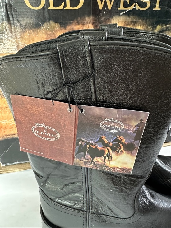 NIB Old West Western Boots Mens Corona Roper Toe Size 9 Black SRM4010 main image 10